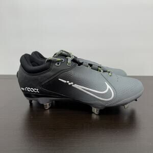 Nike Hyperdiamond 4 Elite Metal Fastpitch Softball Cleats Black White Grey Sz 7